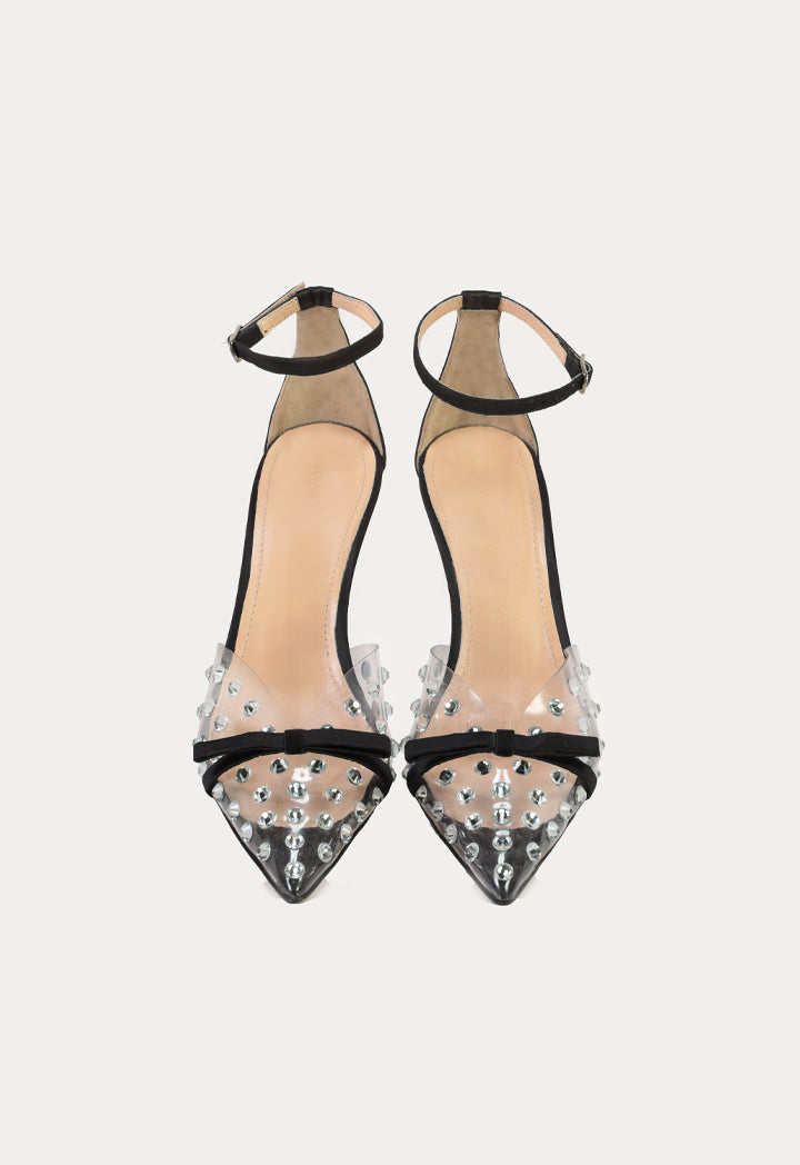 Rhinestones Pointed Ankle Strap Sandals