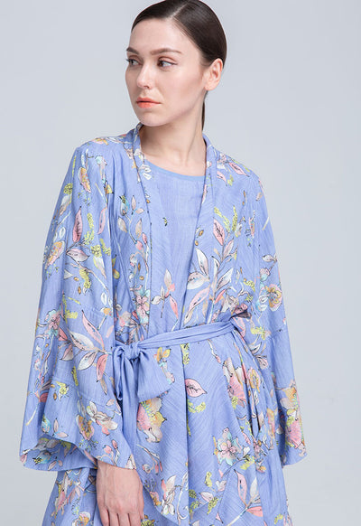 Folkloric Flow Print Wide Flap Kimono