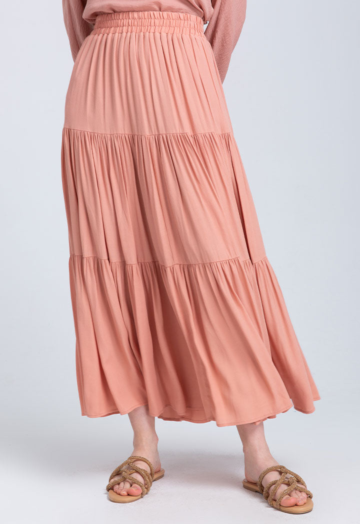 Solid Tiered Skirt