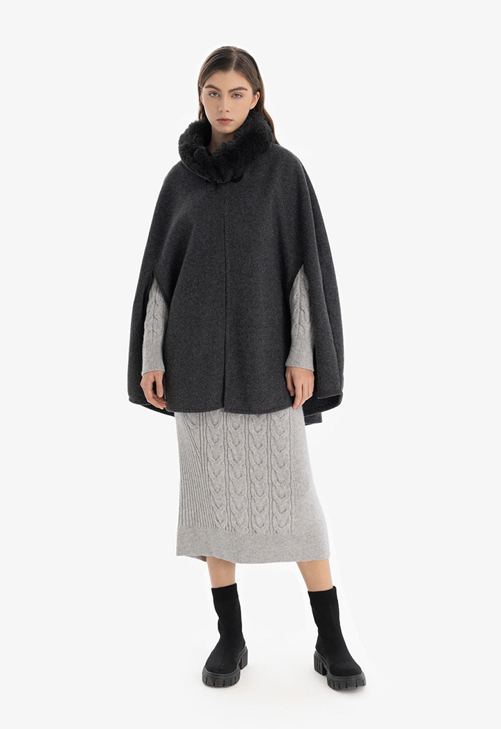 Cloak Sleeve Open Front Poncho