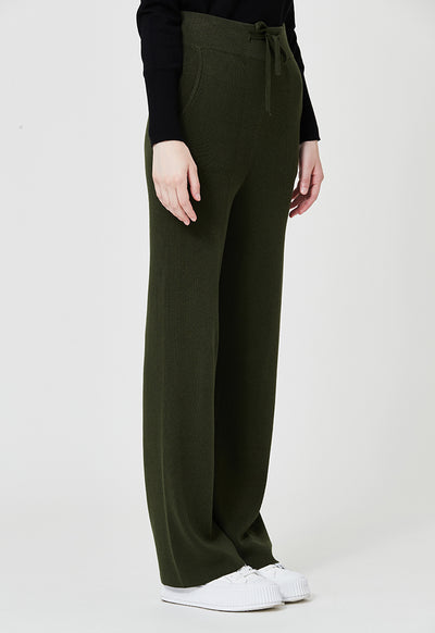 Solid Color Knitted Trouser