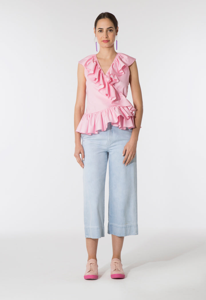 Wrap Around Frilled Blouse