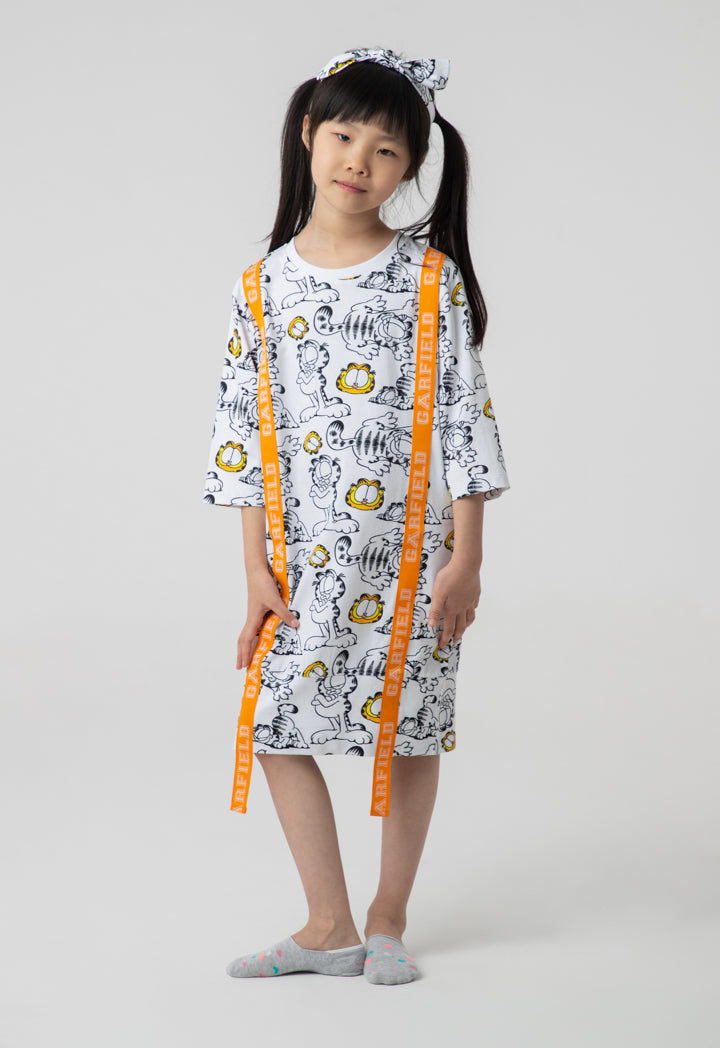 Garfield Classic Print T-Shirt Dress And Headband