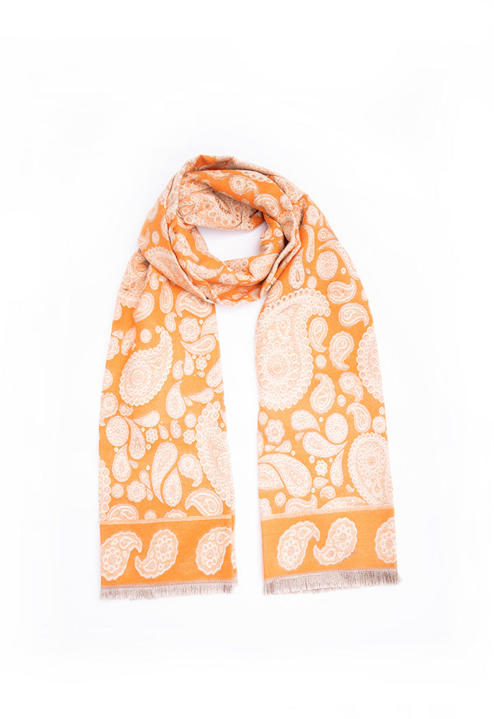 All Over Printed Frayed Edges Winter Pashmina