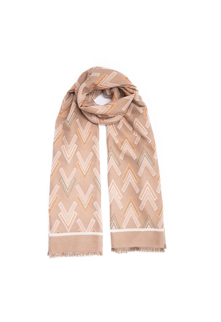 All Over Printed Frayed Edges Winter Pashmina