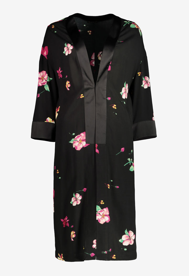 Black Floral Kimono
