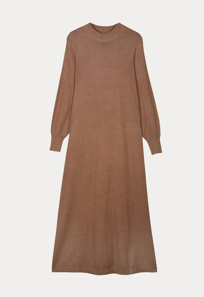Solid Knitted Maxi Winter Dress
