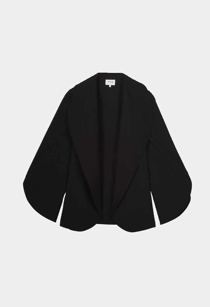 Line Texture Solid Winter Outer Jacket