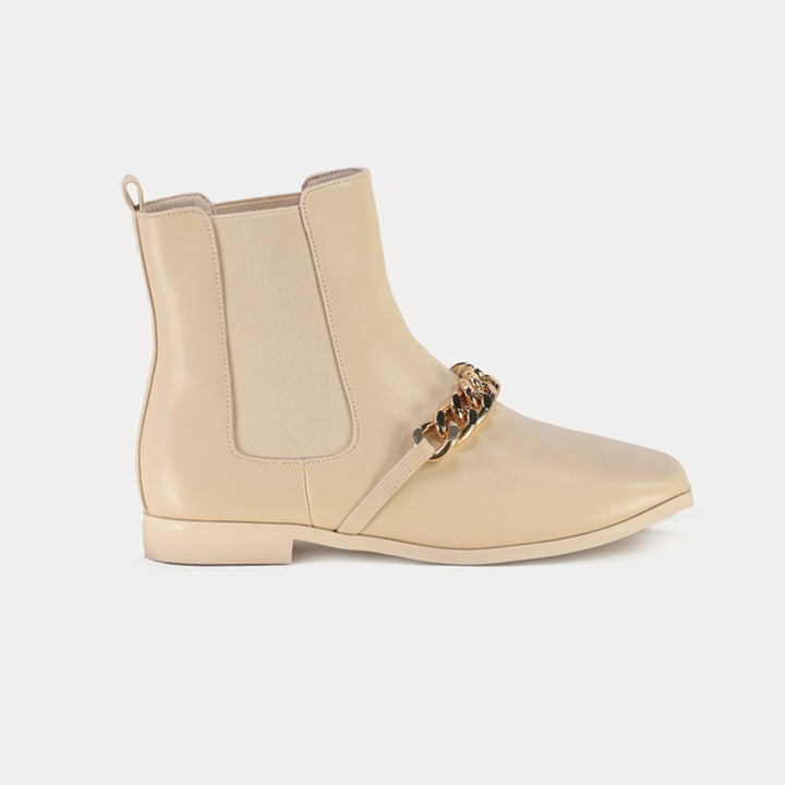 Chunky Chain Vamp Embellished Chelsea Boots