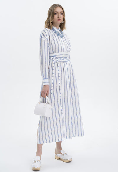 Striped Maxi Shirt Dress