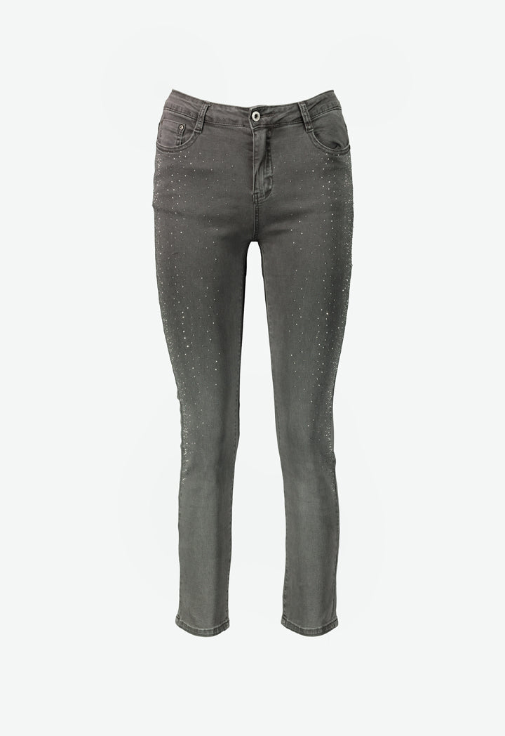 Grey Studded Skinny Jeans