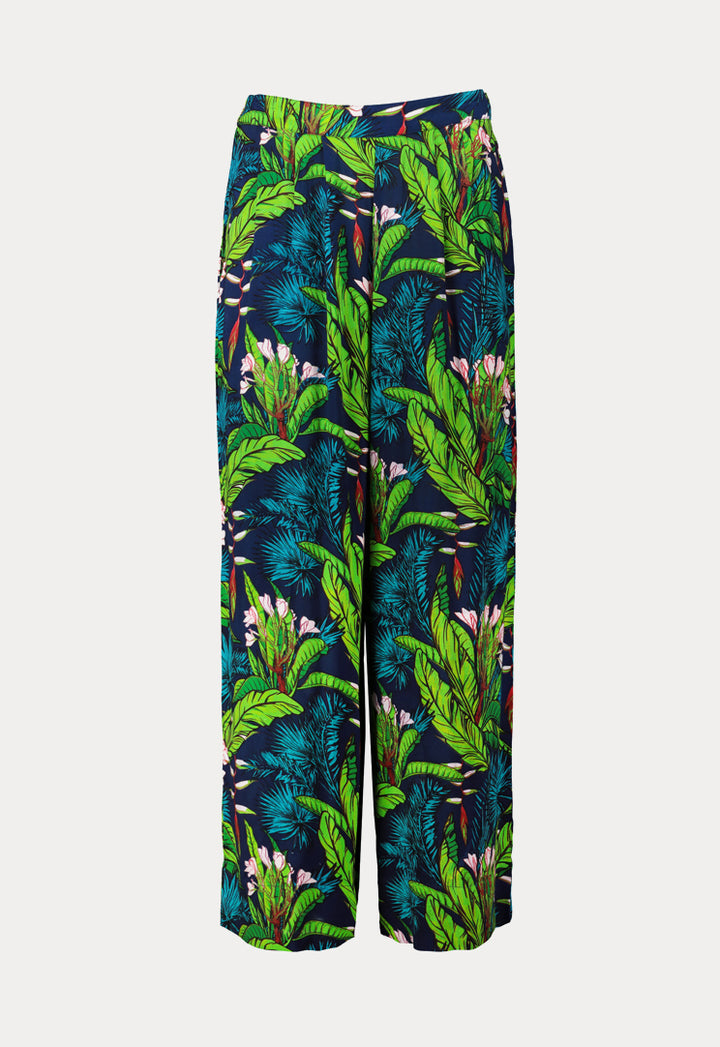 Tropical Print Straight Leg Trouser