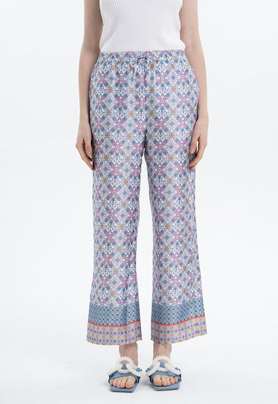 Tile Pattern Printed Trousers