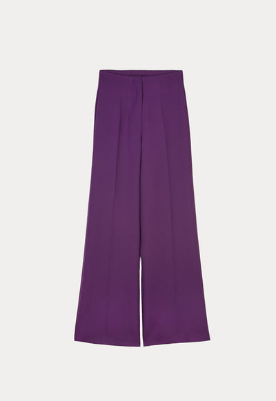 Wide Leg Solid Straight Trouser
