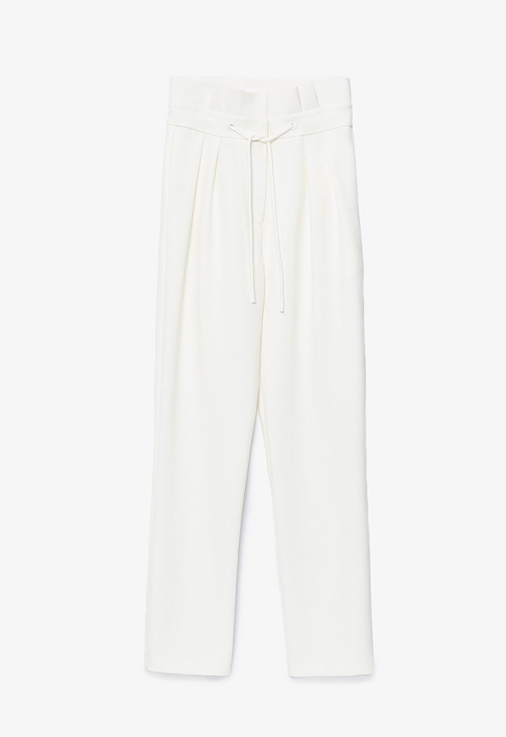 Solid Ankle Length pants with drawstrings