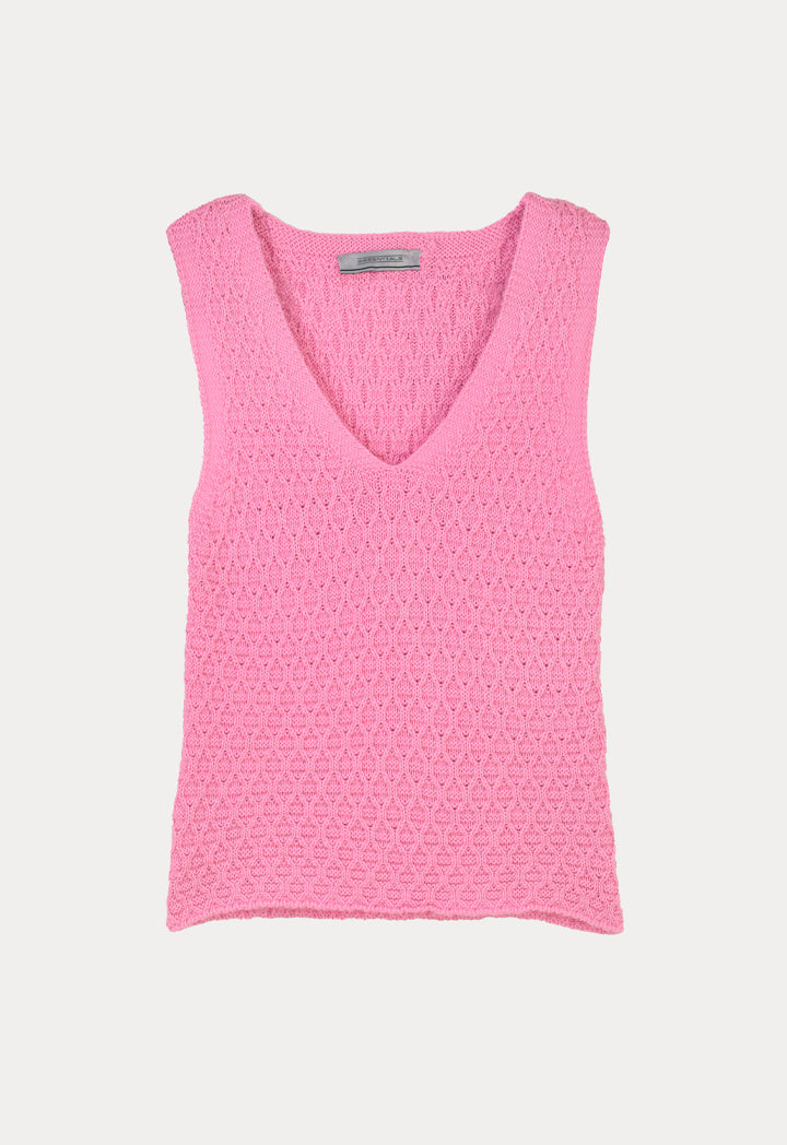 Cable Knit Solid Tank Top (Free Size)