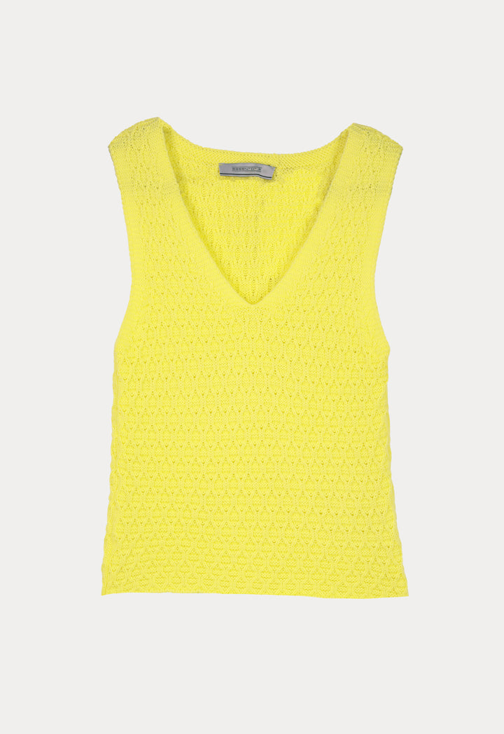 Cable Knit Solid Tank Top (Free Size)