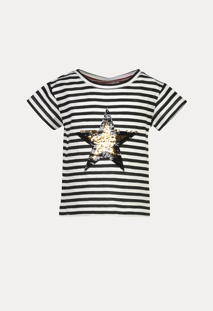 Striped Sequins Fashion T-Shirt