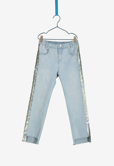 Metallic Tape Denim Pants