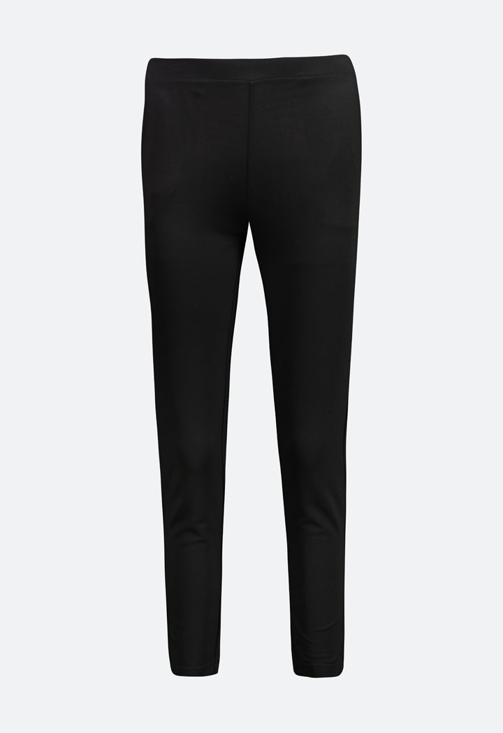 Plain Fitted Stretch Pants