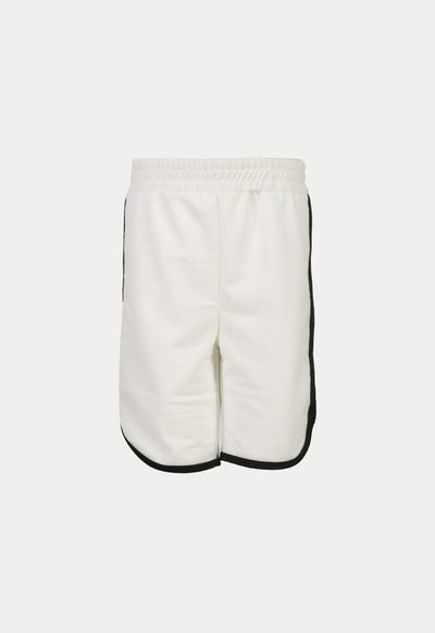 Piping Detail Curved Hem Shorts