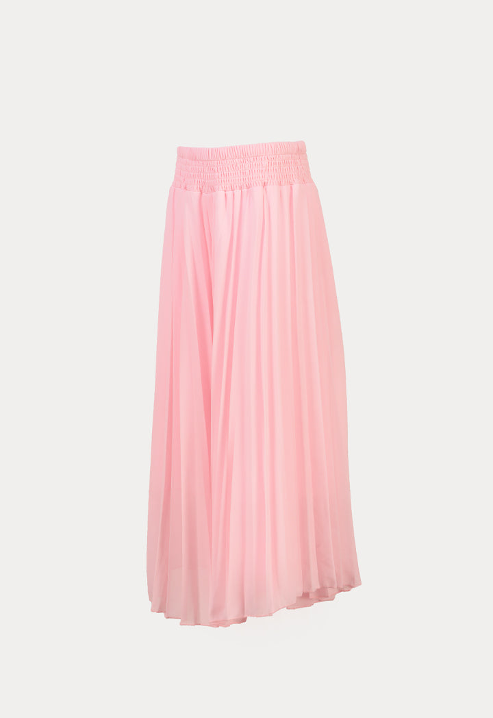 Solid Elasticated Chiffon Pleated Loose Culottes