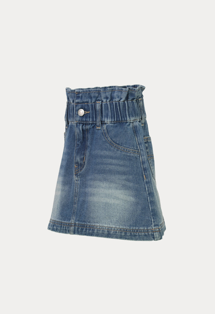 Girls Paper Bag Denim Skirt