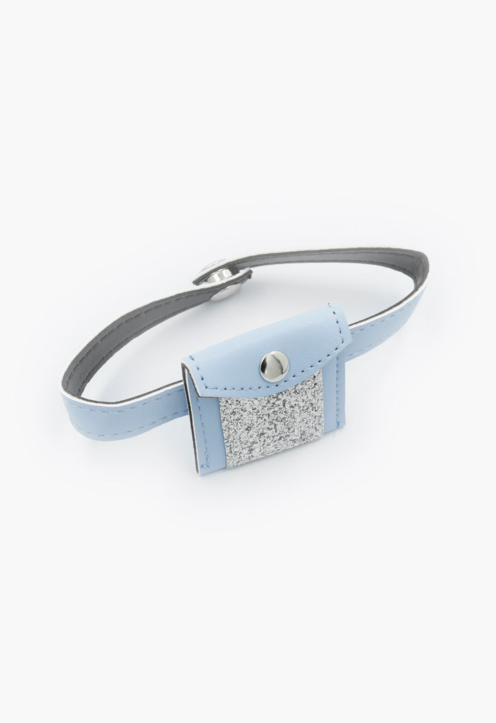 Faux Leather With Glittered Patch Belt Bag