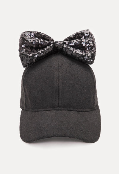 Sequins Bow Girls Cap