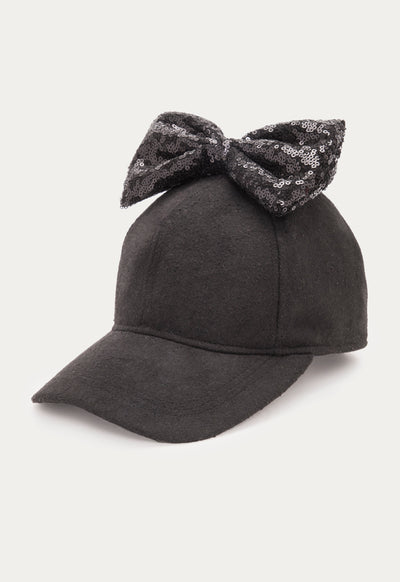 Sequins Bow Girls Cap