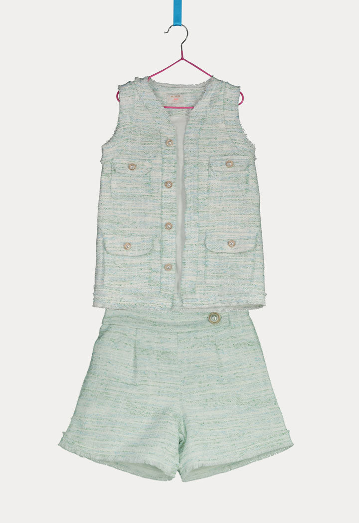 Tweed Four Pocket Gilet And Short Set