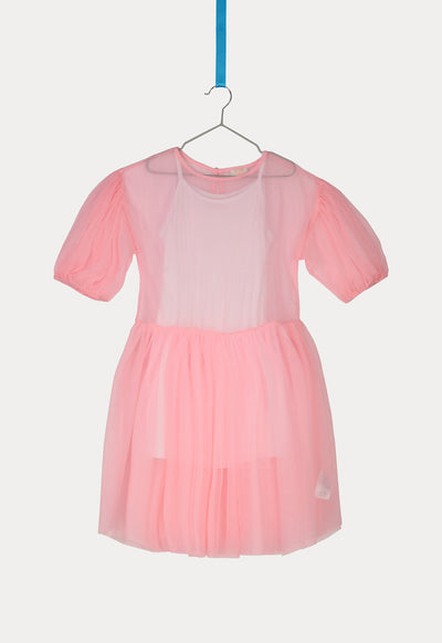 A-Line Puff Sleeve Tulle Dress