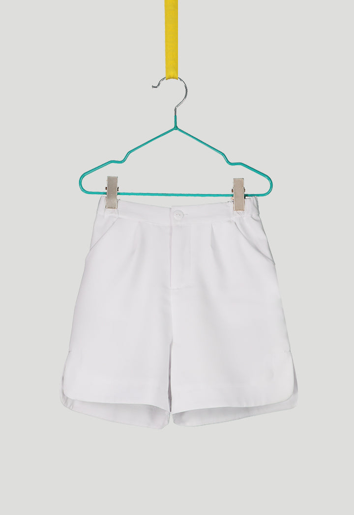 White Rounded Hem Short