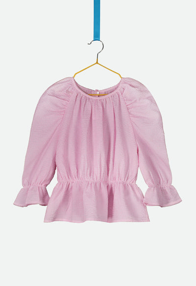 Puff Sleeve Peplum Blouse