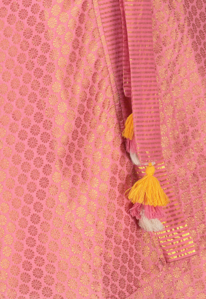 Dobby Sleeveless Belted Kimono Jacket