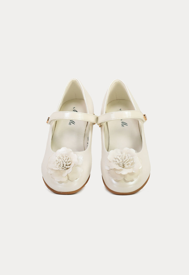 Flower Velcro Pu Leather Flat Shoes