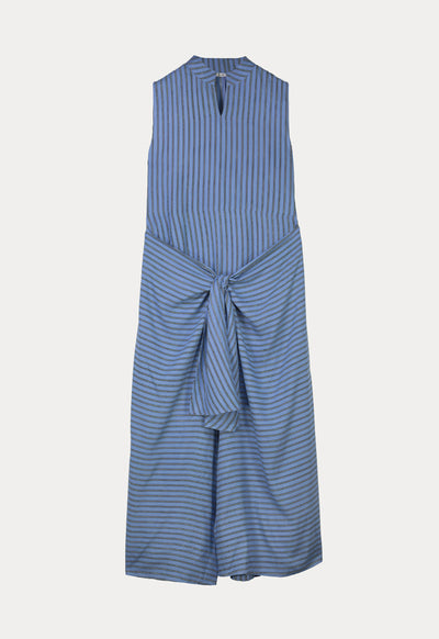 Blue Vertical Stripe Dress