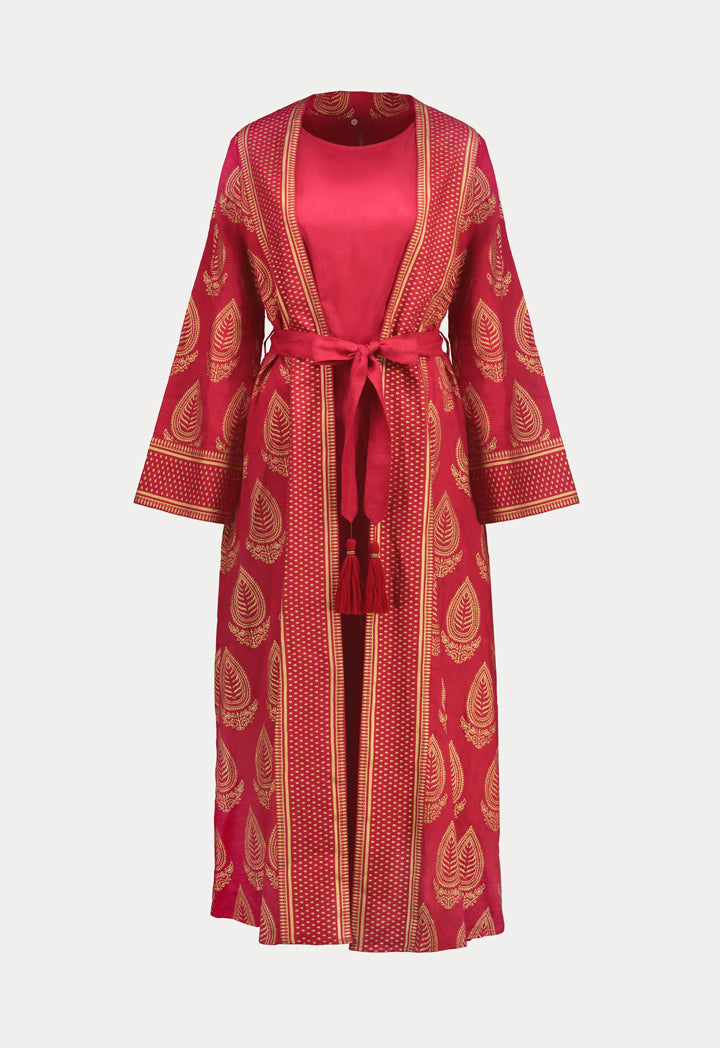 Gold Printed Abaya Kimono