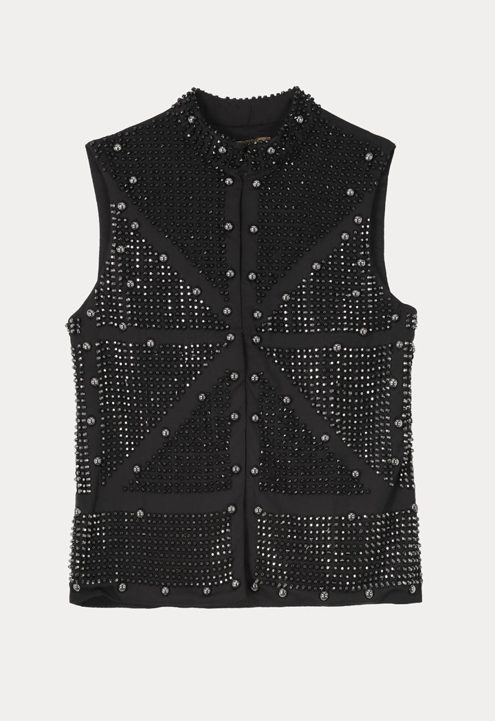 Black Studded Vest - Fresqa