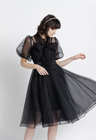 Dobby Double Layered Tulle Dress