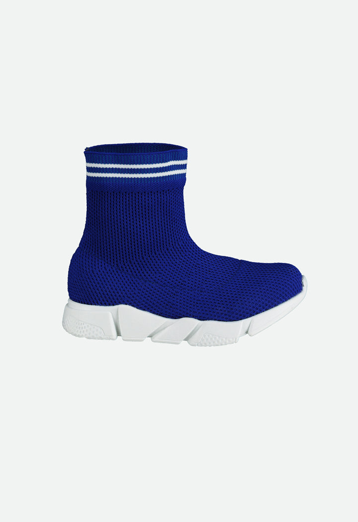 High Cut Knit Fabric Sneakers