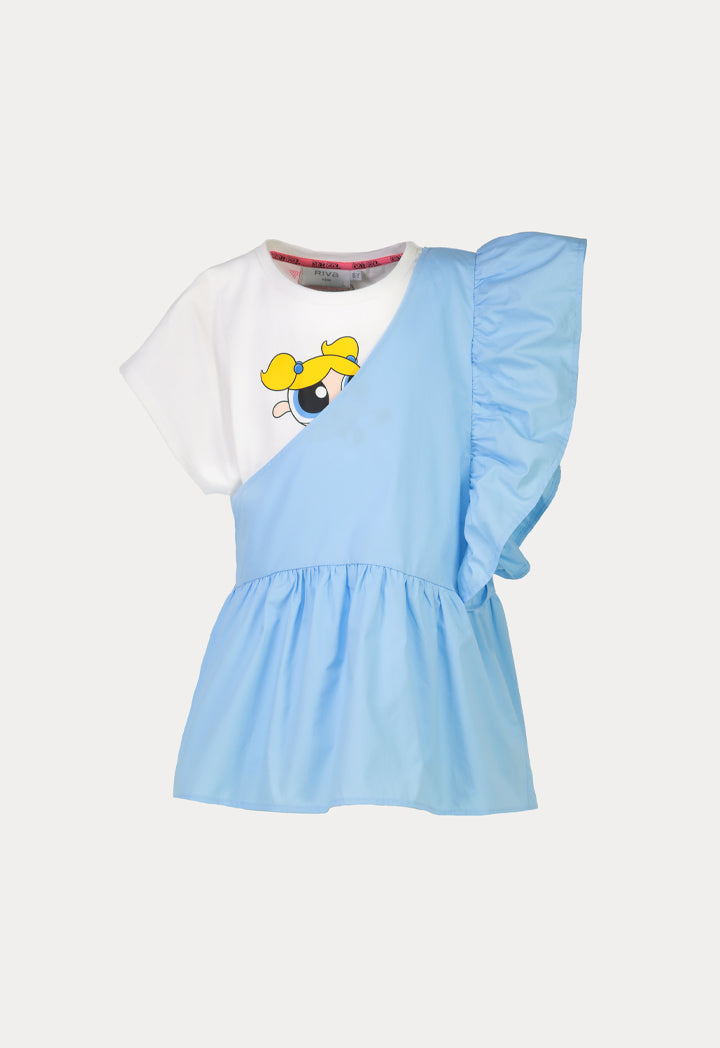 Powerpuff Girls Ruched Contrast Blouse
