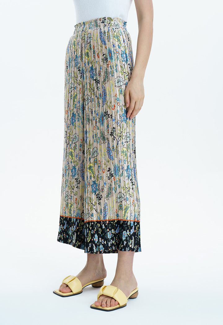 Multi Print Pleated Culottes