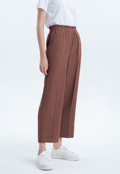 Solid Trouser With Elastic Waist