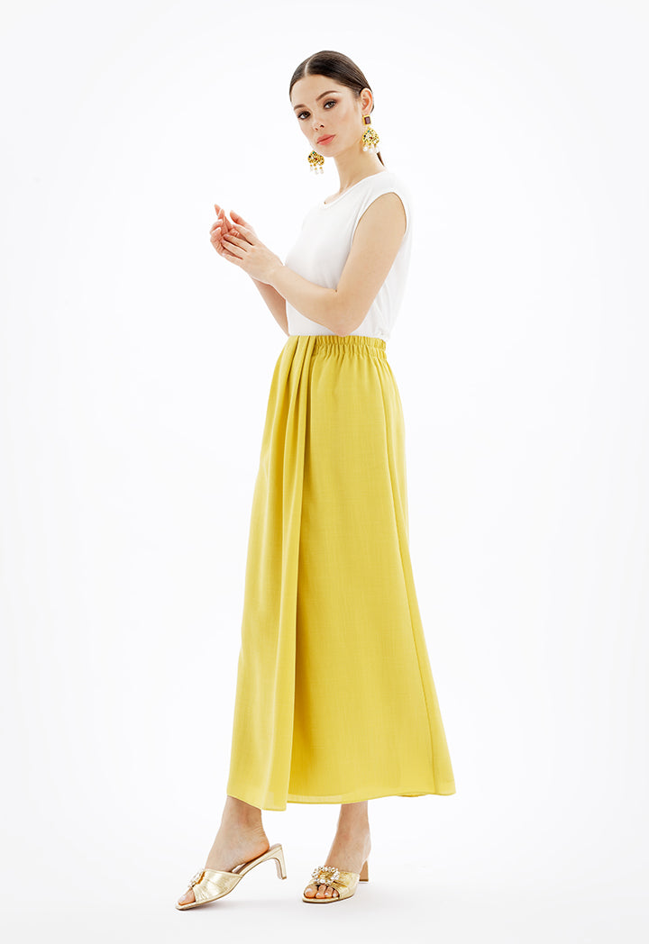 Solid Maxi Skirt With Pocket Detail