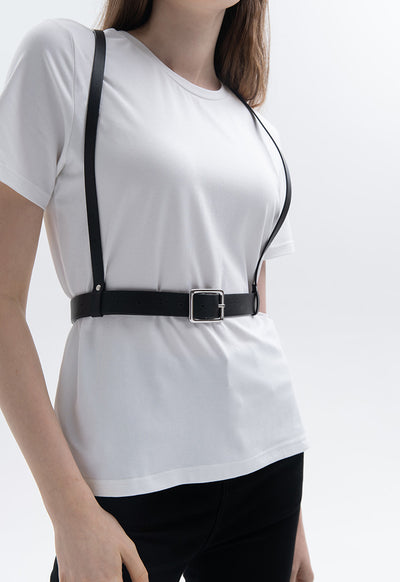 Faux Leather Body Harness Suspender Belt