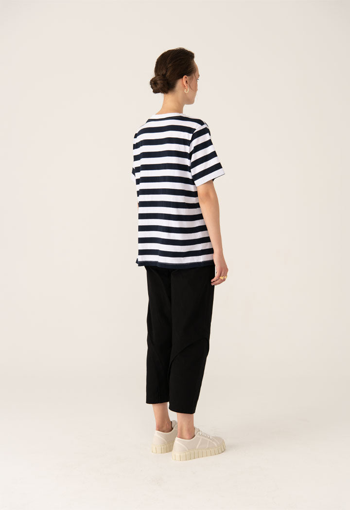 Thick Contrast Stripe Classic Fit T-Shirt