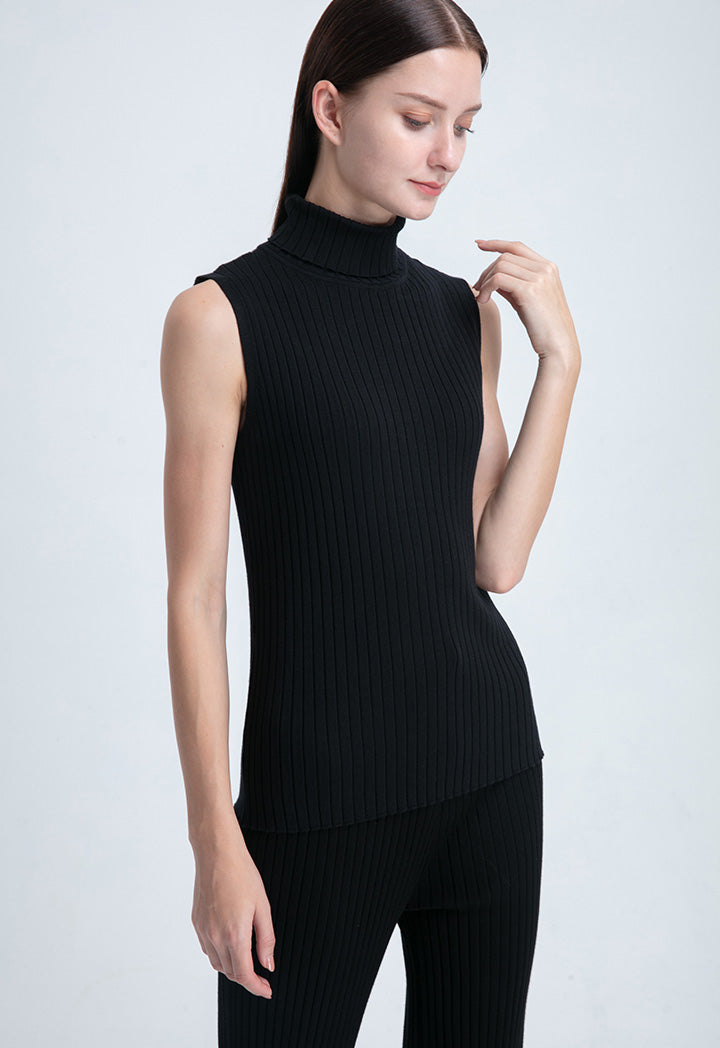 High Neck Knitted Basic Top