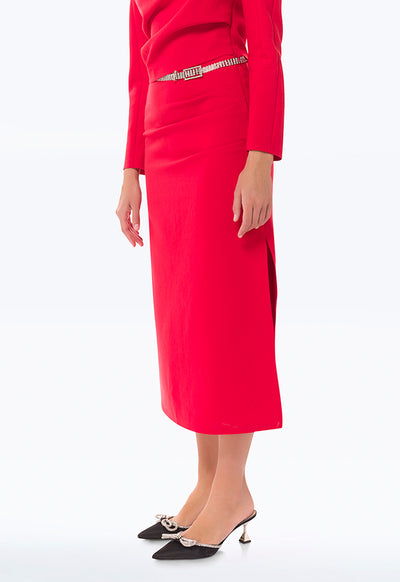 Semi Solid Neoprene Pencil Skirt