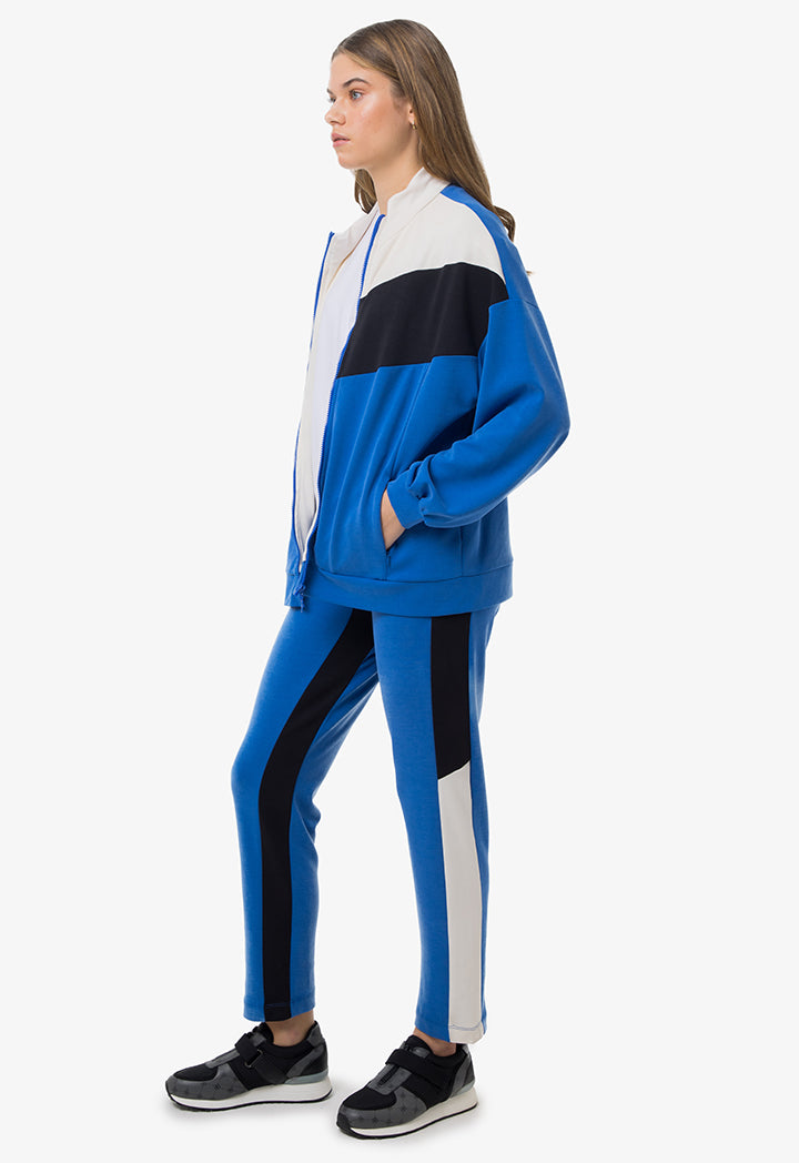 Color Block Zip Up Outer Jacket